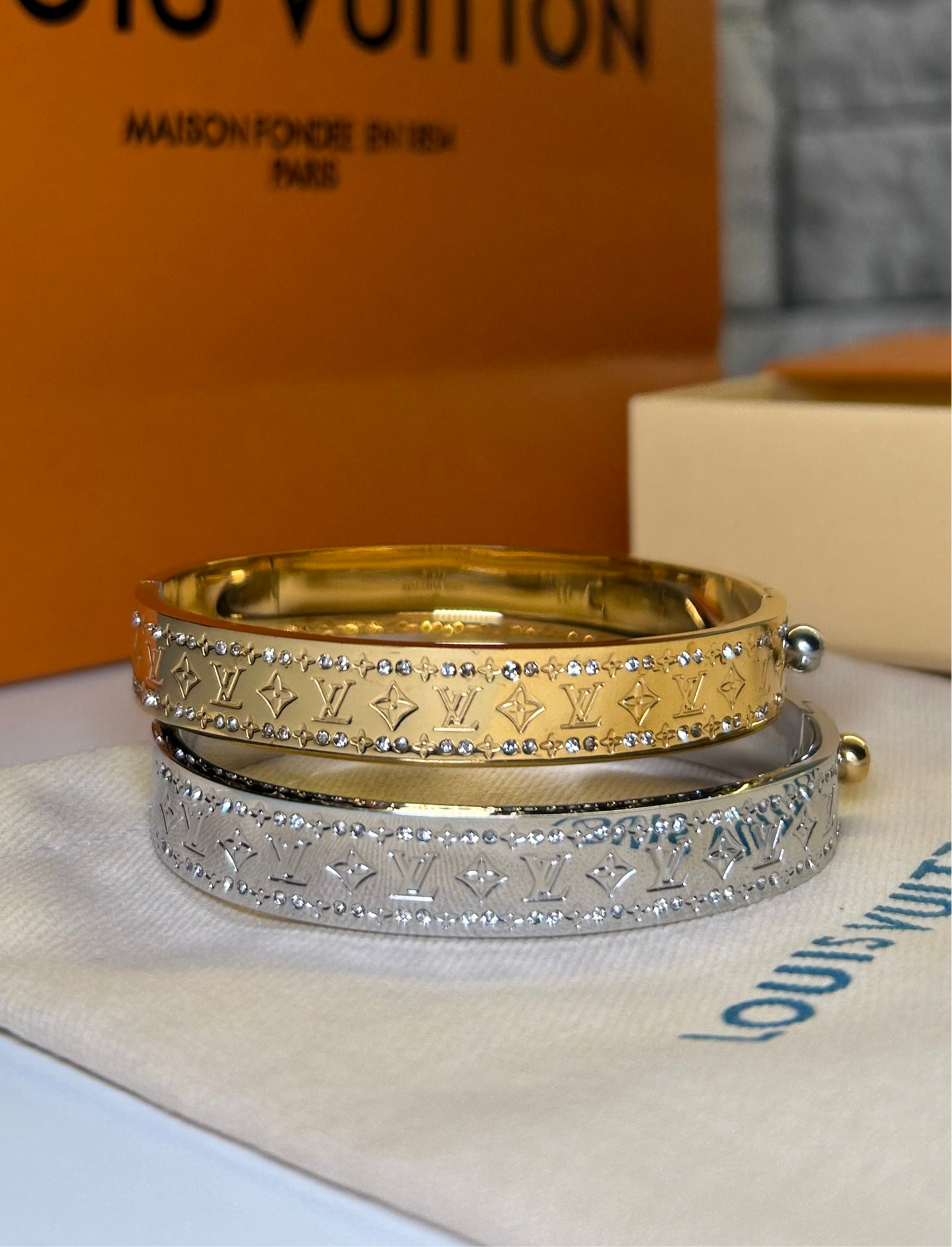 Cubic Zirconia LV Bangle