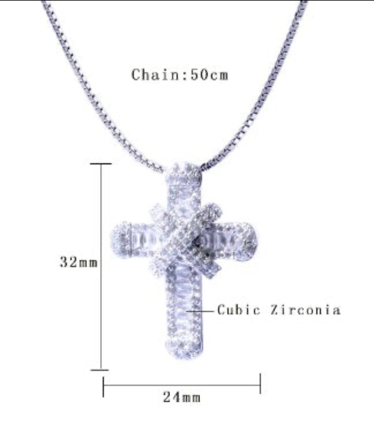 Stainless Steel Silver Cross Necklace