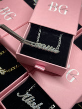 Load image into Gallery viewer, Cubic Zirconia Plated Name Necklace