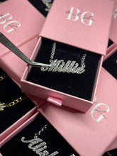 Load image into Gallery viewer, Cubic Zirconia Plated Name Necklace