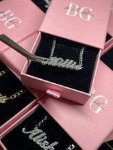 Load image into Gallery viewer, Cubic Zirconia Plated Name Necklace