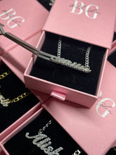 Load image into Gallery viewer, Cubic Zirconia Plated Name Necklace
