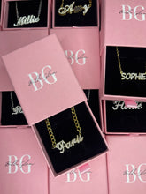 Load image into Gallery viewer, Cubic Zirconia Plated Name Necklace