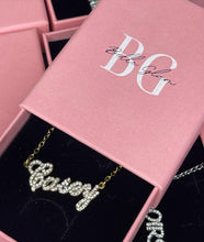 Load image into Gallery viewer, Cubic Zirconia Plated Name Necklace