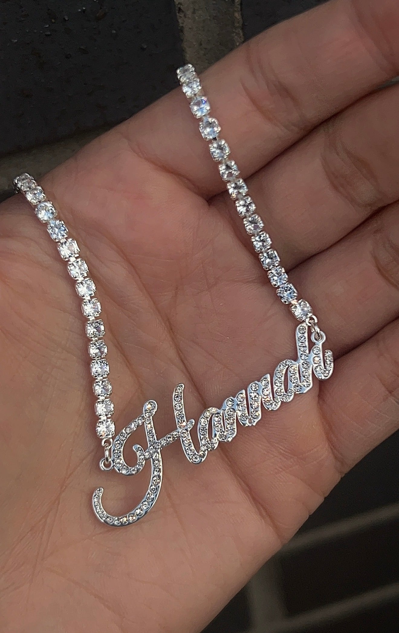 Milan Style 3mm Tennis Name Necklace