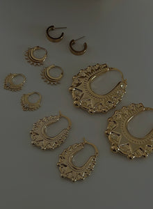 Retro Spiked Creole Earrings