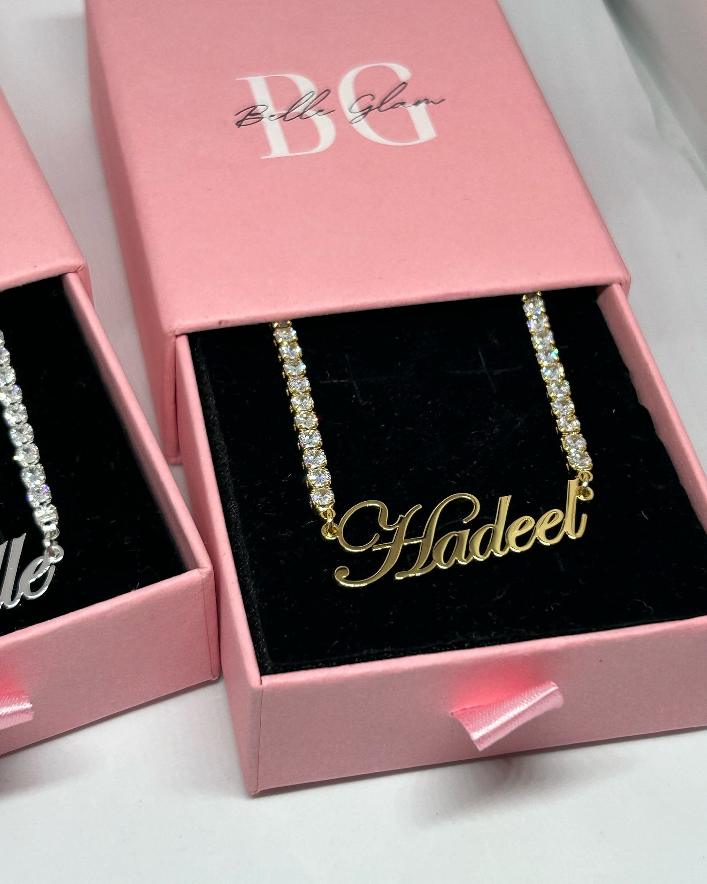 3mm Tennis Plain Name Necklace
