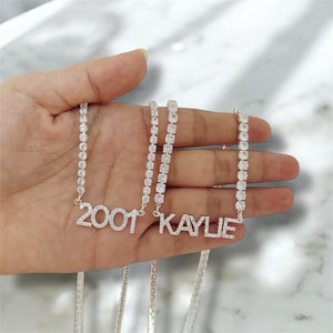 Personalised Crsytal Name Tennis Chain