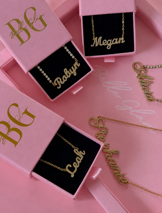 Cubic Zirconia Plated Name Necklace