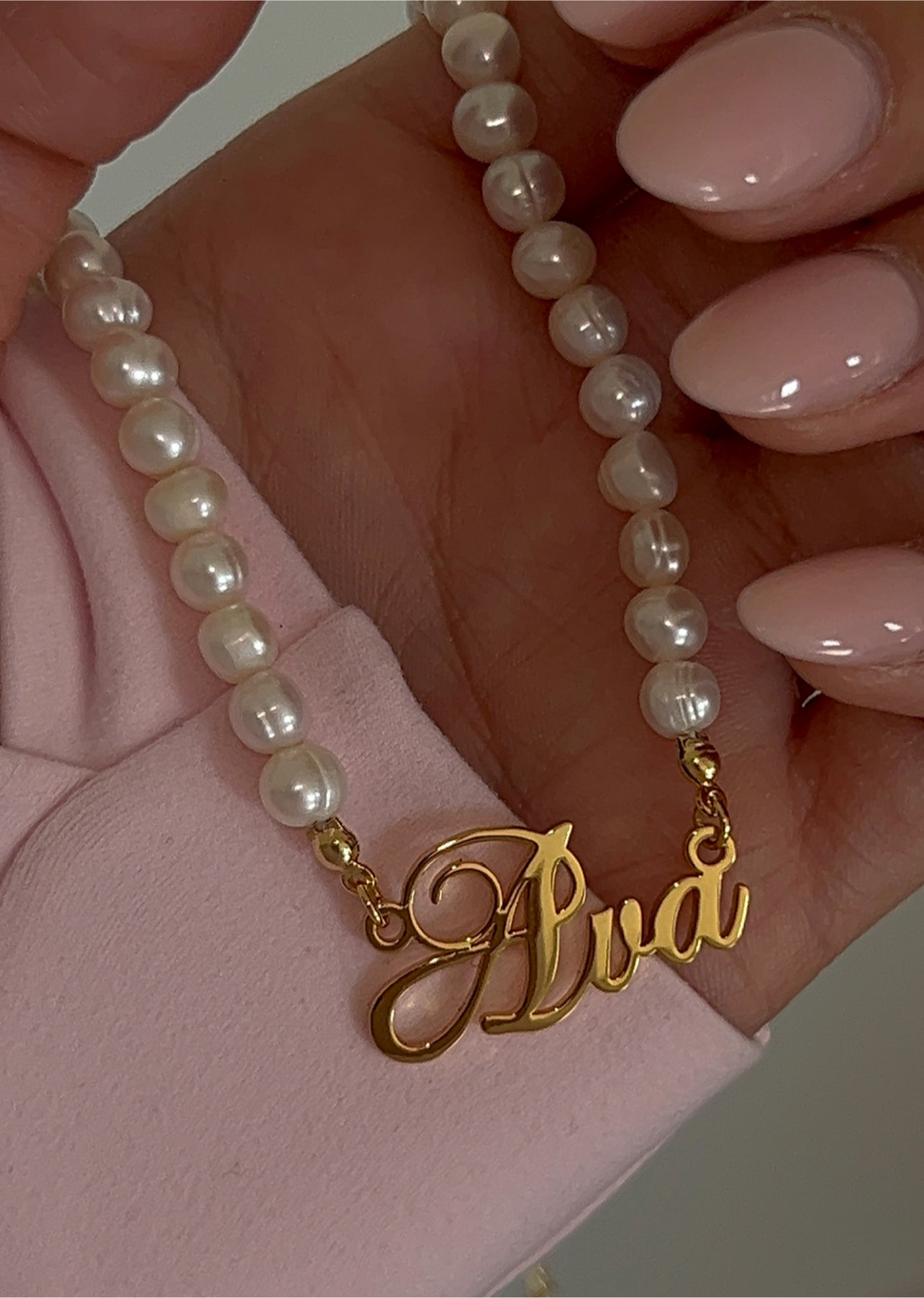 Personalized Pearl Name Necklace