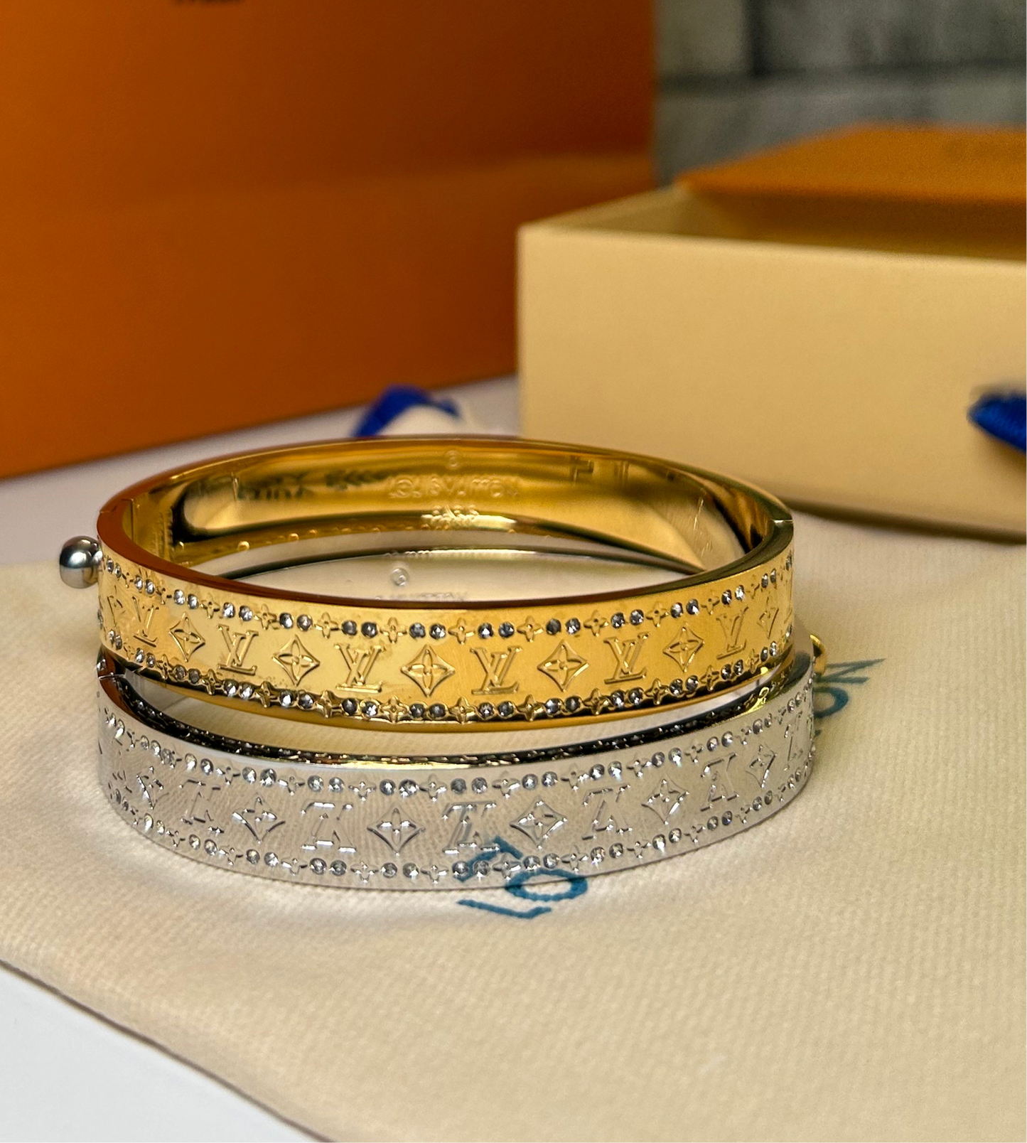 Cubic Zirconia LV Bangle
