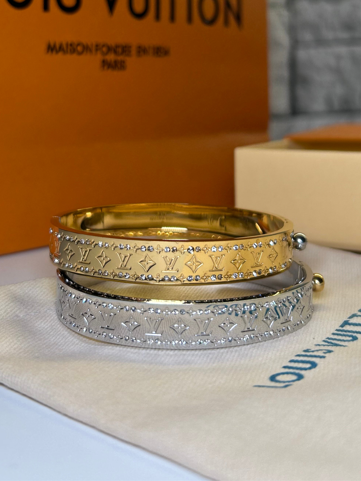 Cubic Zirconia LV Bangle