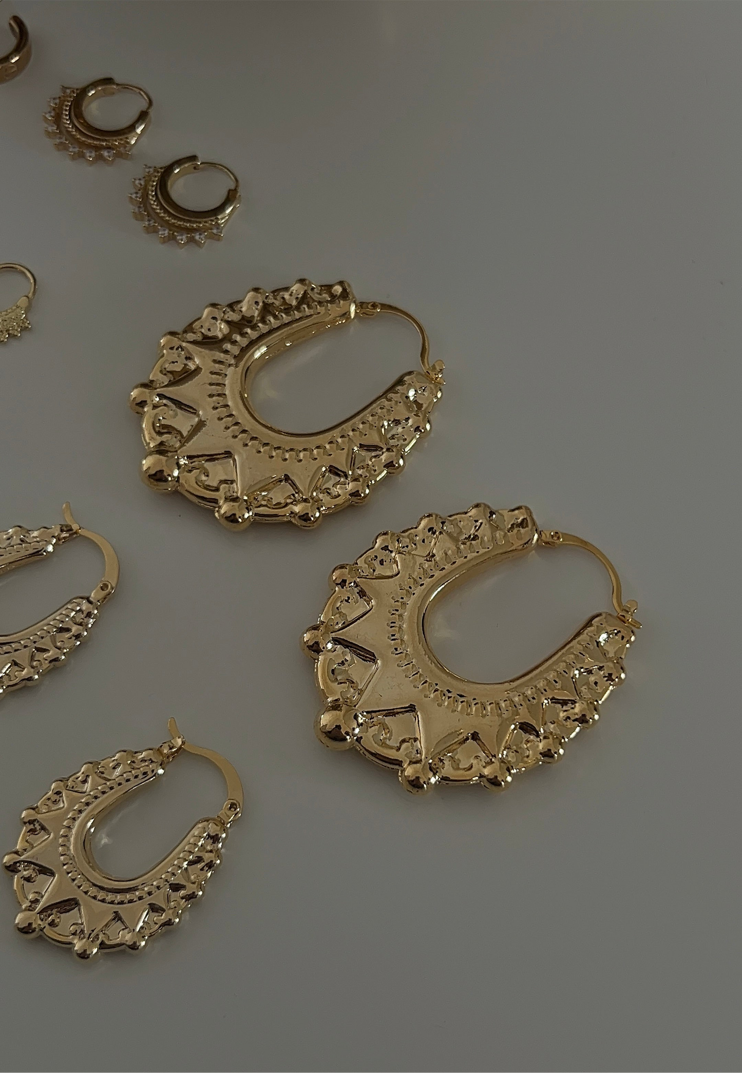 Retro Spiked Creole Earrings