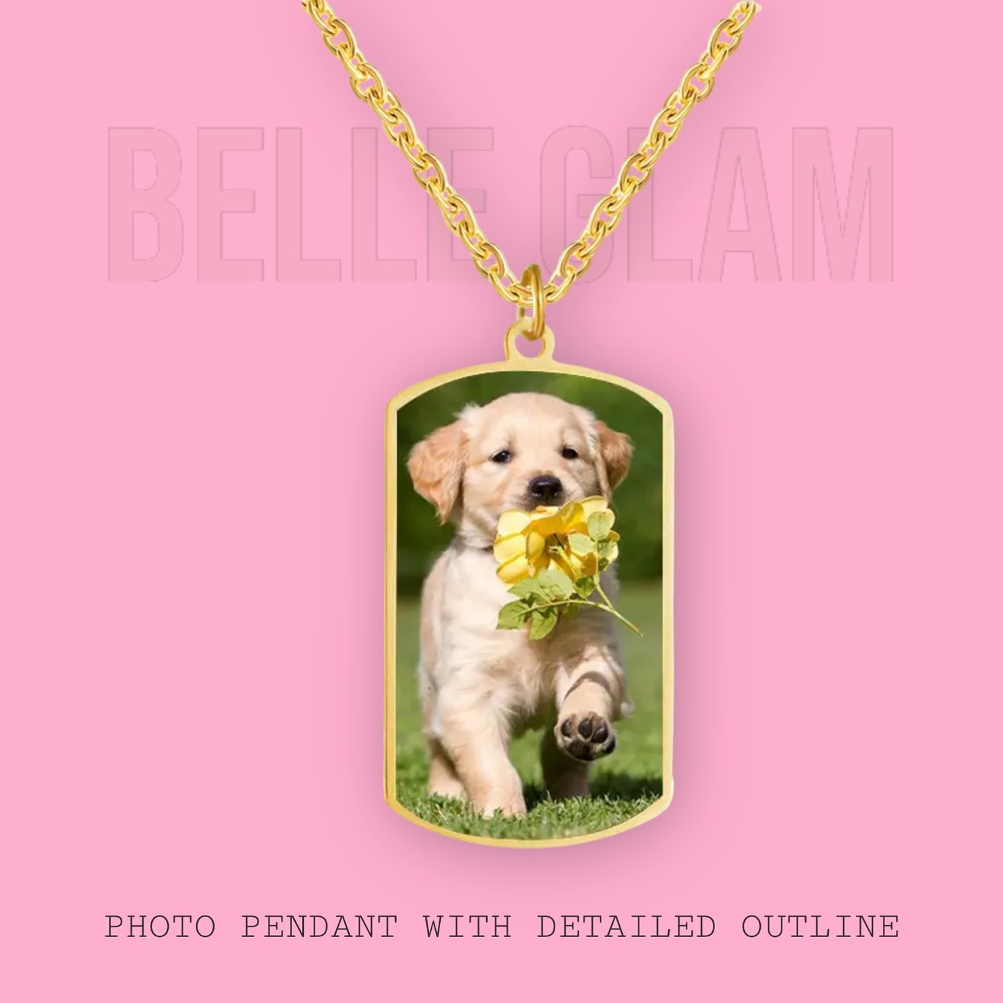 Detailed Outline Photo Pendant Necklace