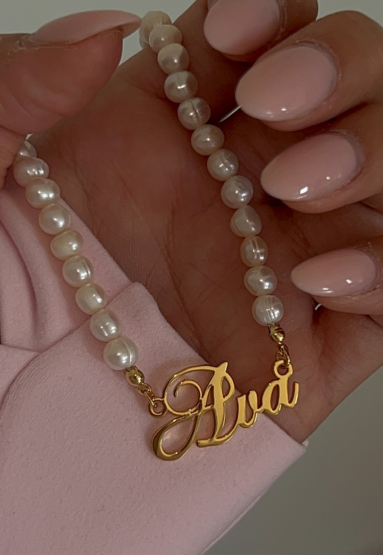Personalized Pearl Name Necklace