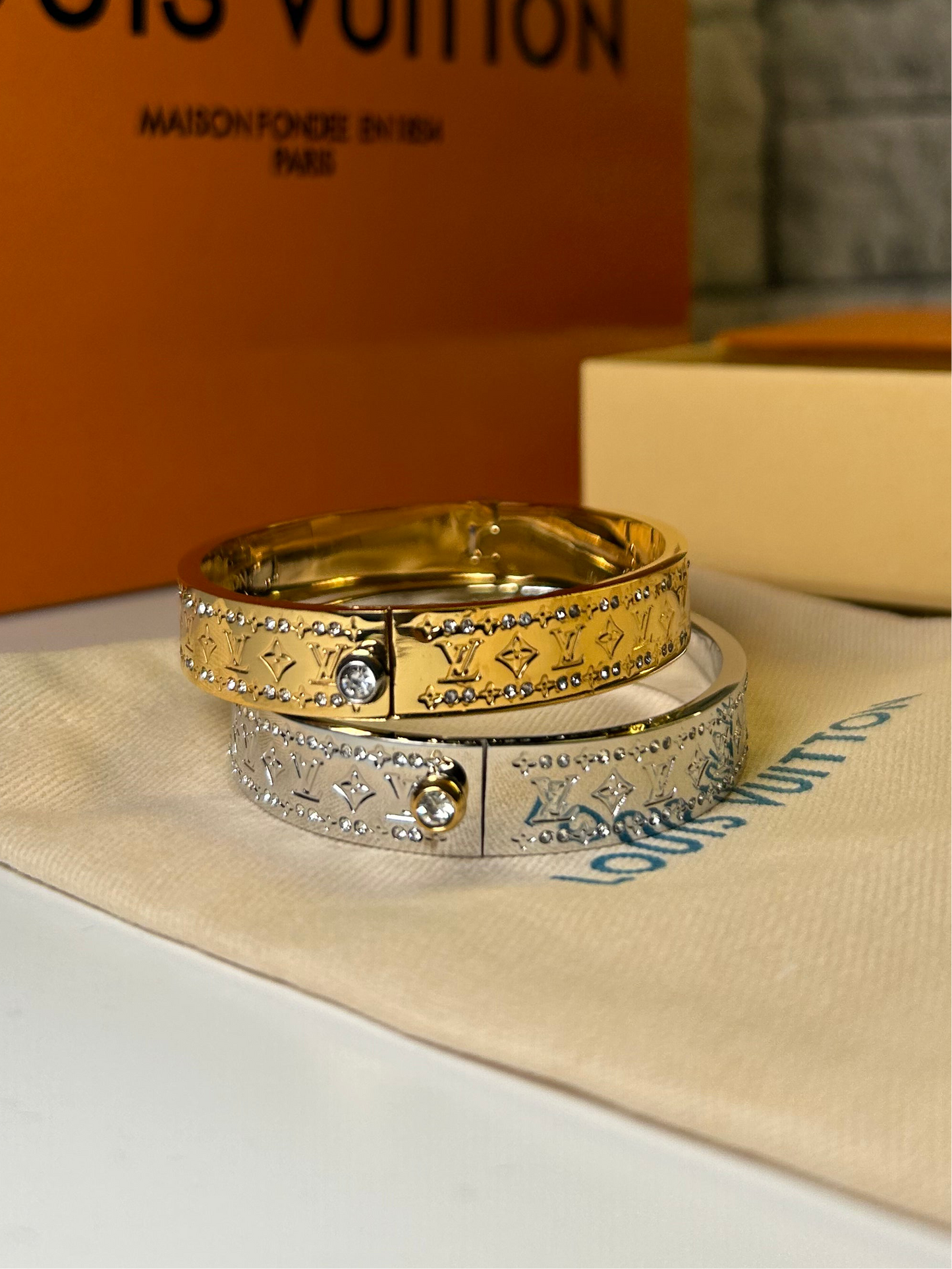 Cubic Zirconia LV Bangle