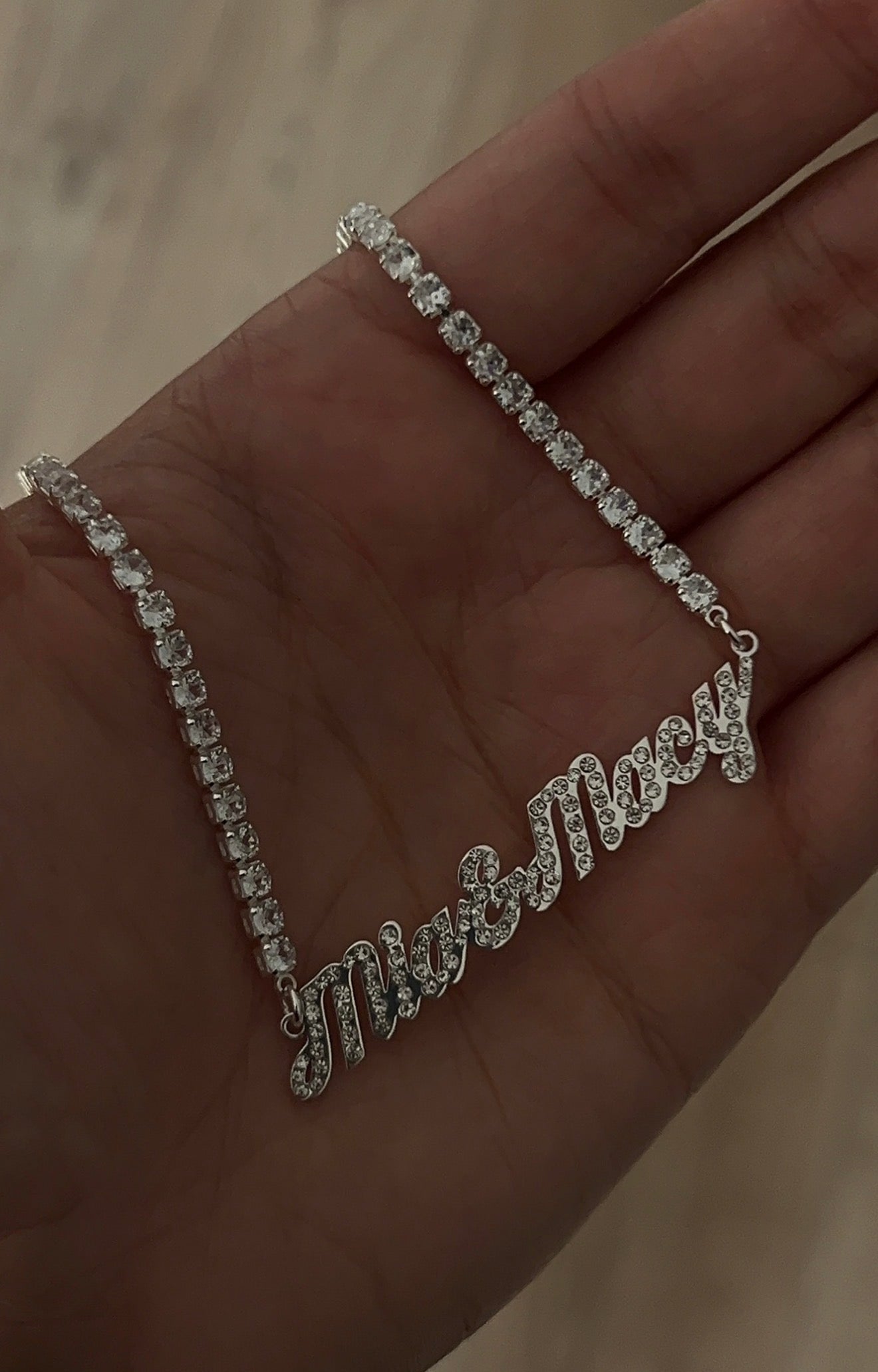 Milan Style 3mm Tennis Name Necklace