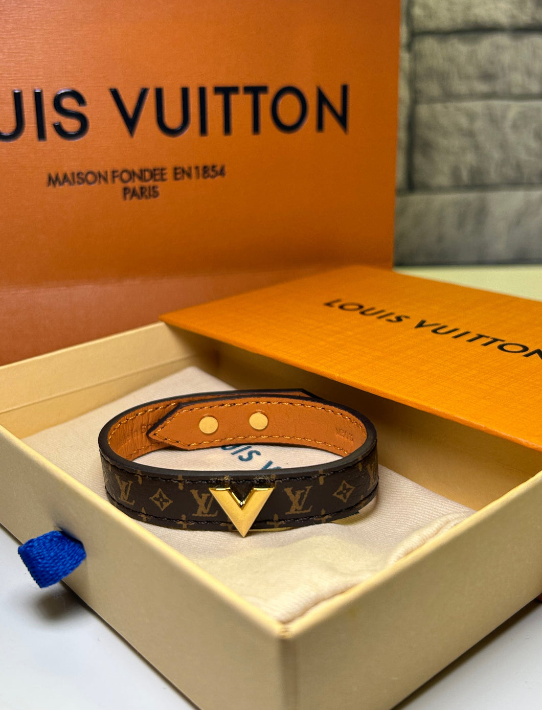 LV leather bracelet