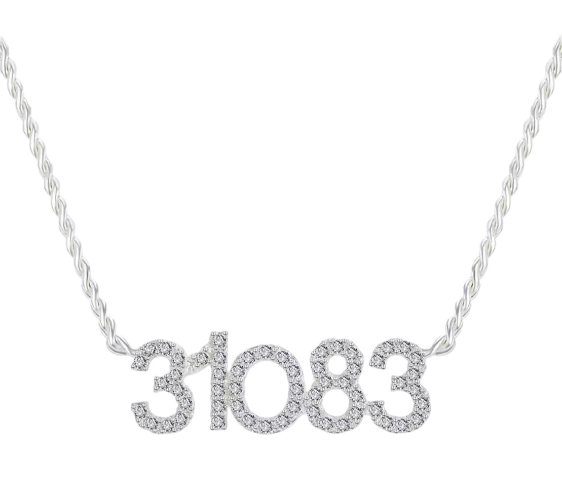 Personalised Crystal Block Name Necklace