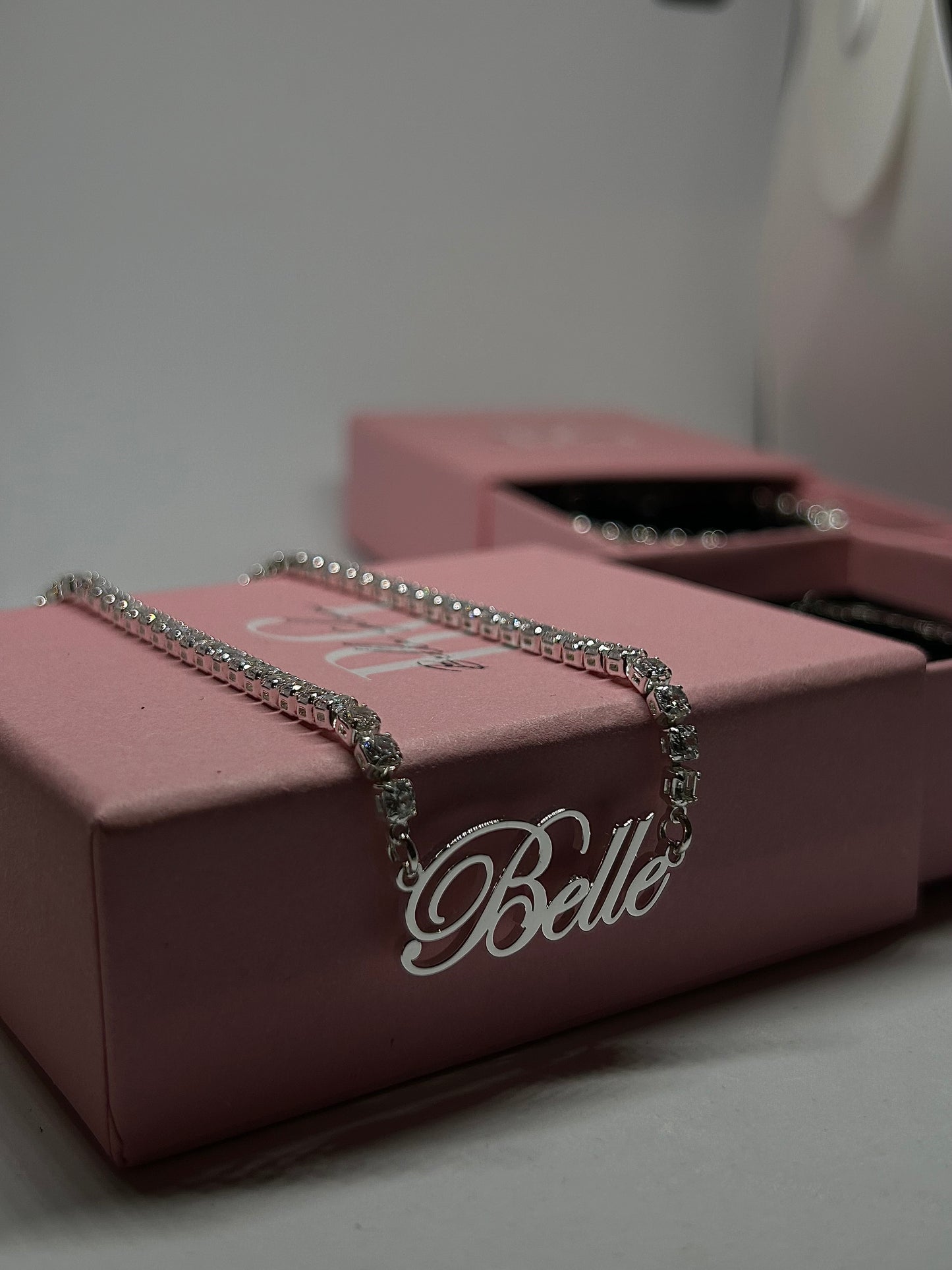 3mm Tennis Plain Name Necklace