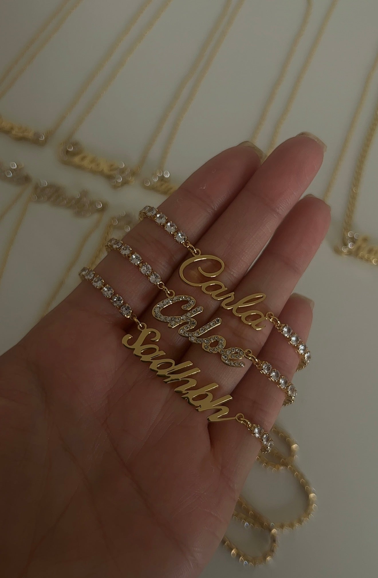 Milan Style 3mm Tennis Name Necklace
