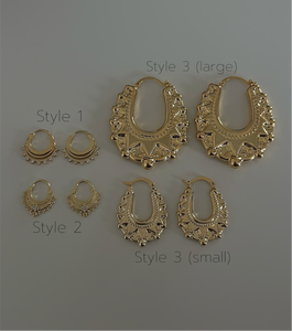 Retro Spiked Creole Earrings