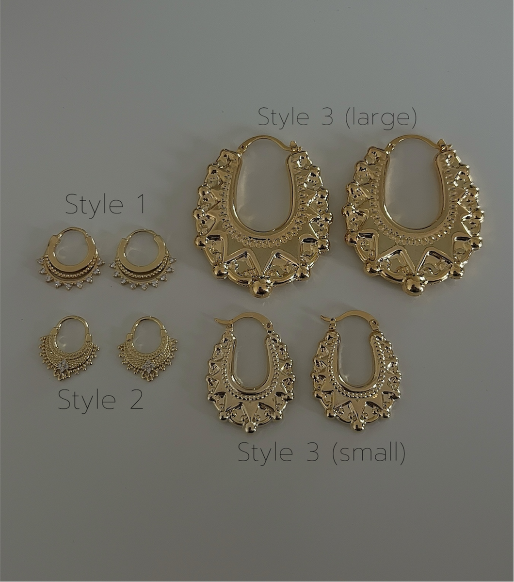 Retro Spiked Creole Earrings