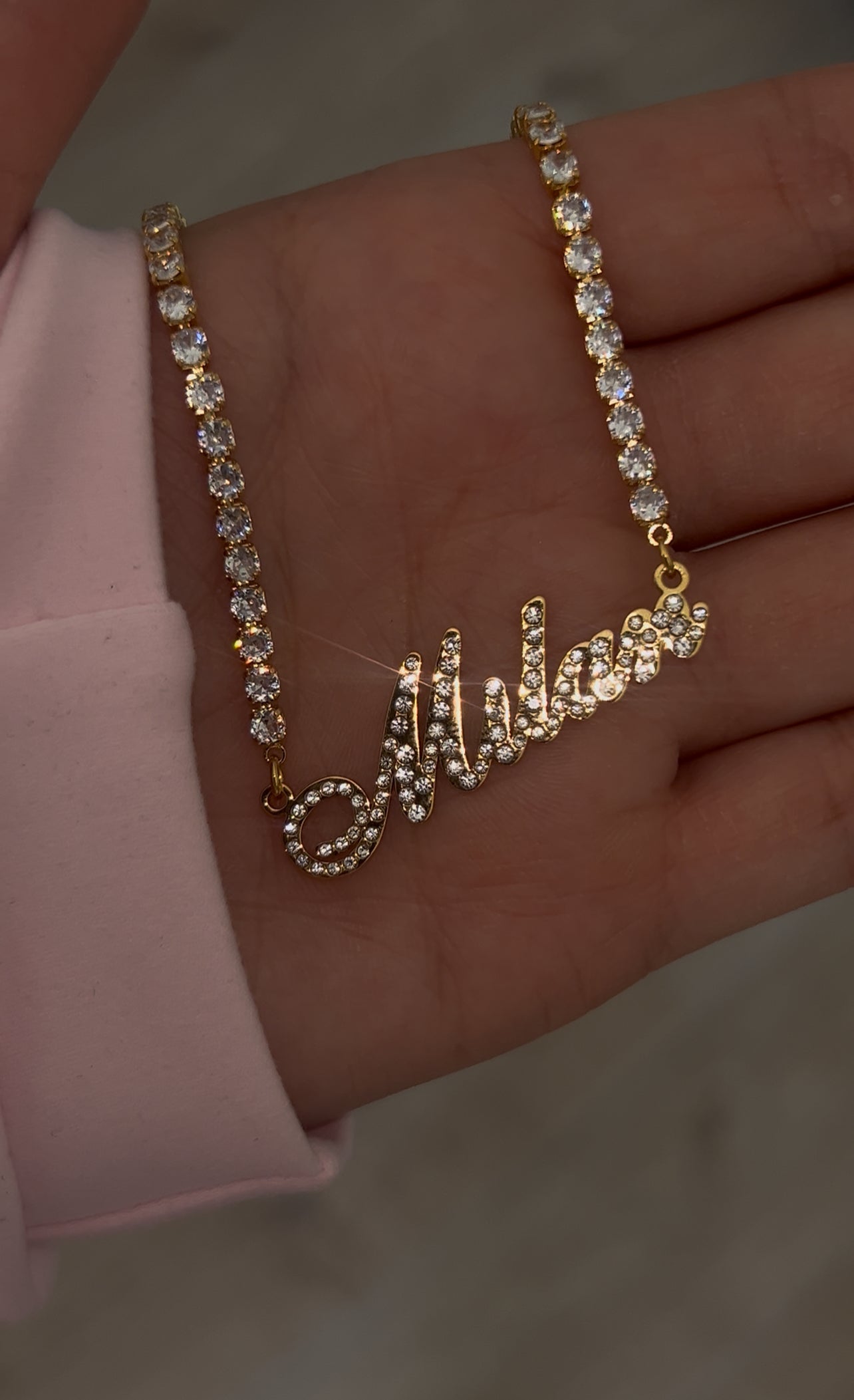Milan Style 3mm Tennis Name Necklace