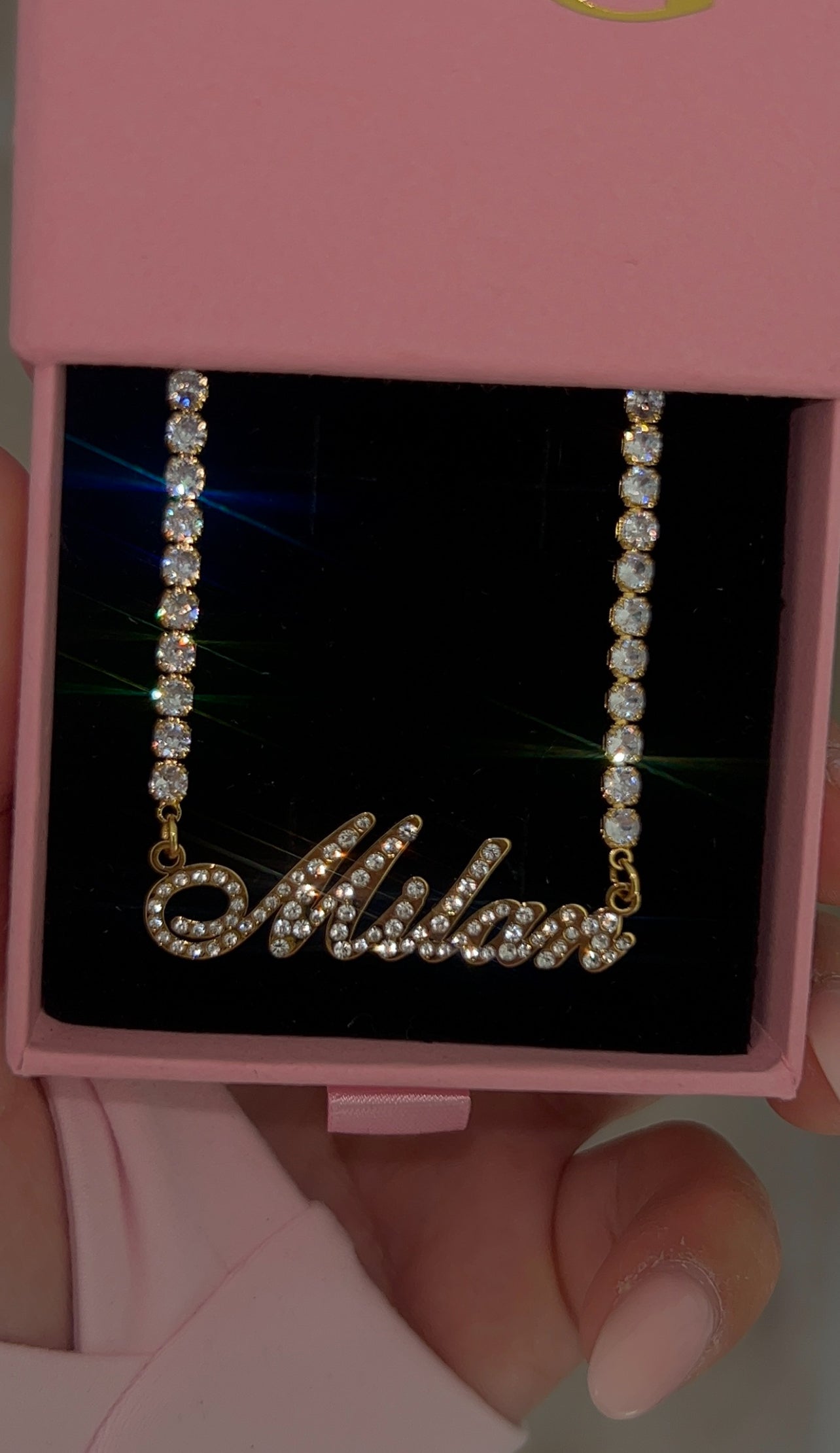 Milan Style 3mm Tennis Name Necklace