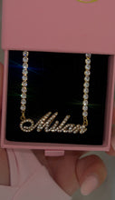 Load image into Gallery viewer, Milan 3mm Tennis Name Necklace
