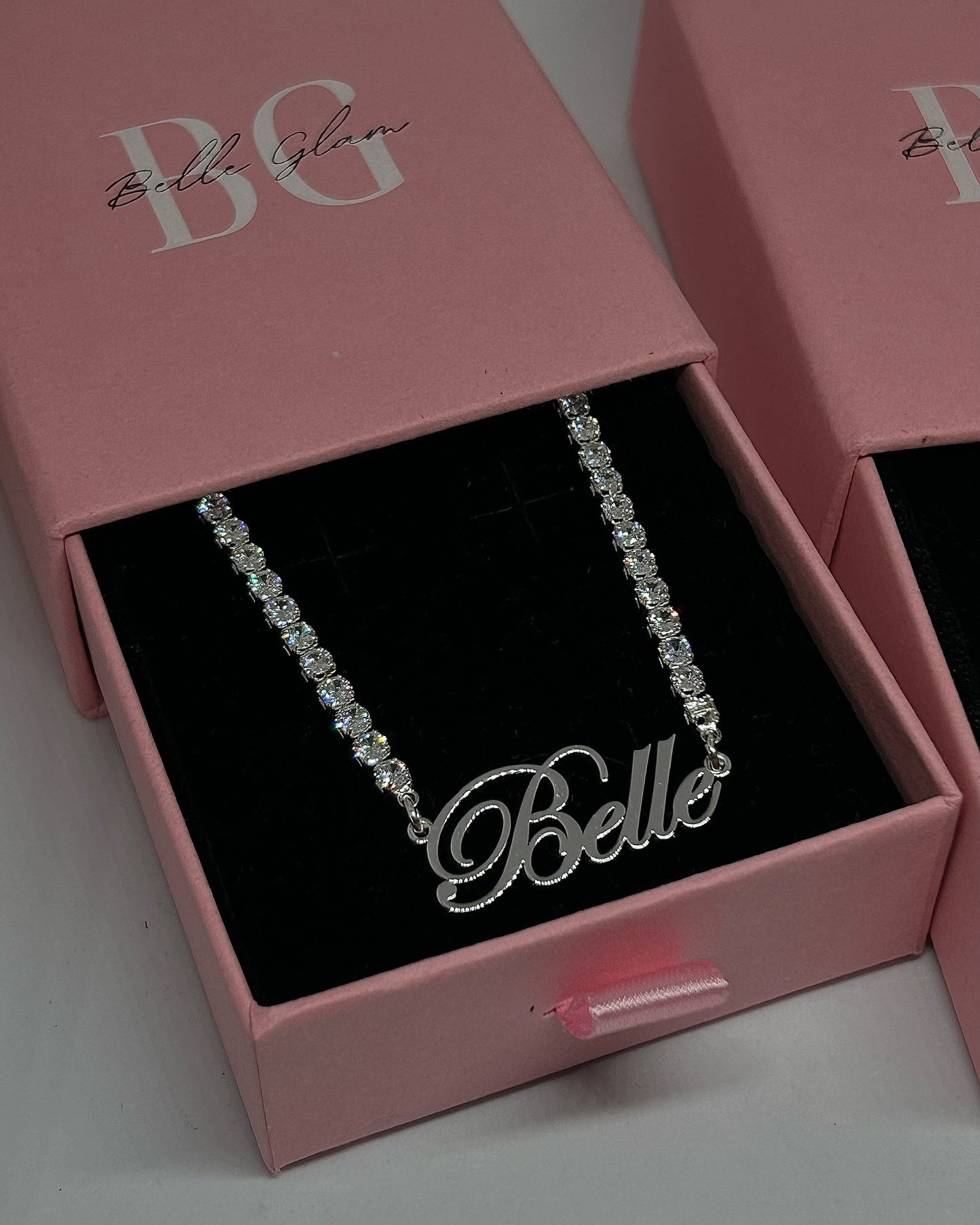 3mm Tennis Plain Name Necklace