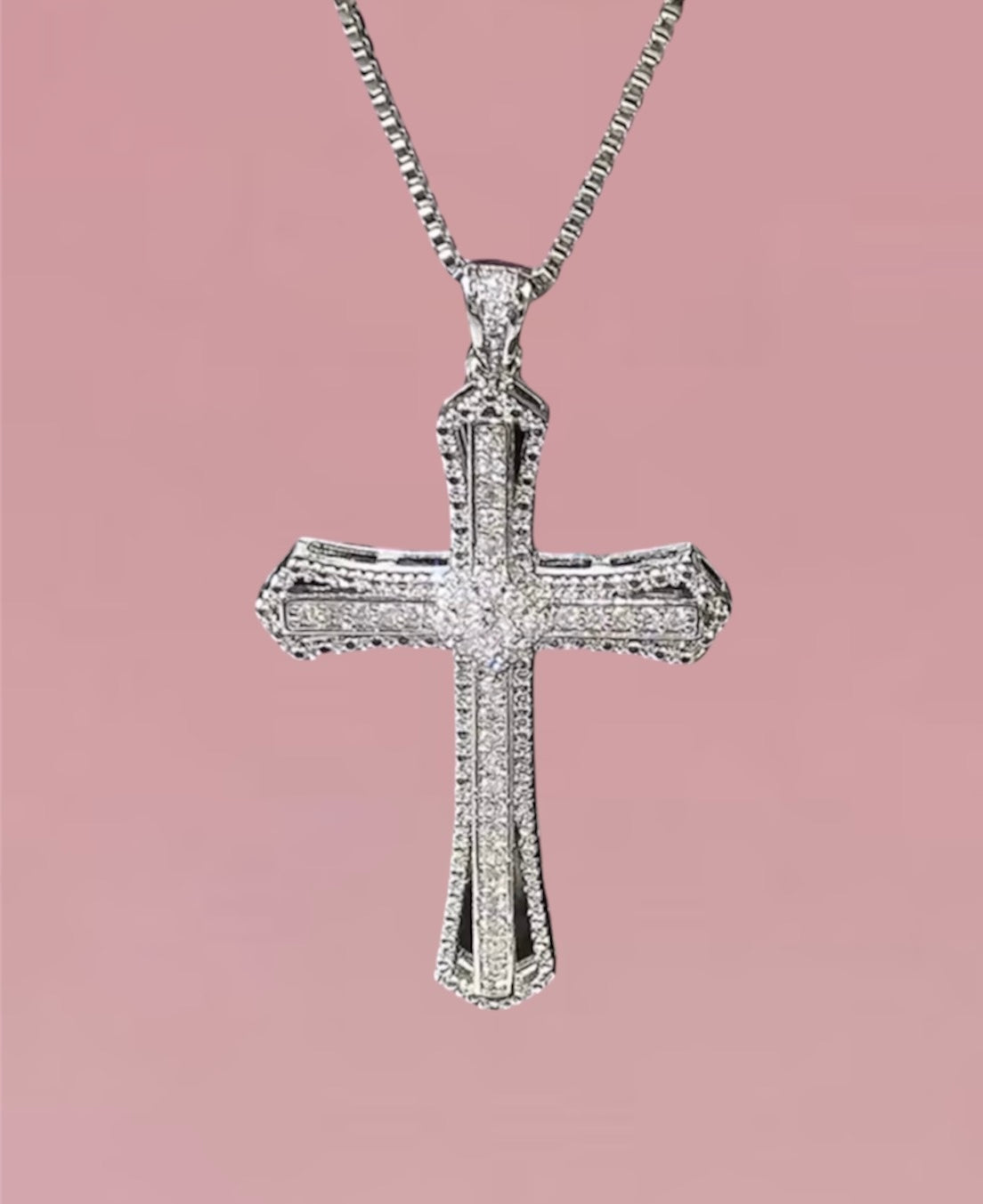 Cubic Zirconia Cross Necklace