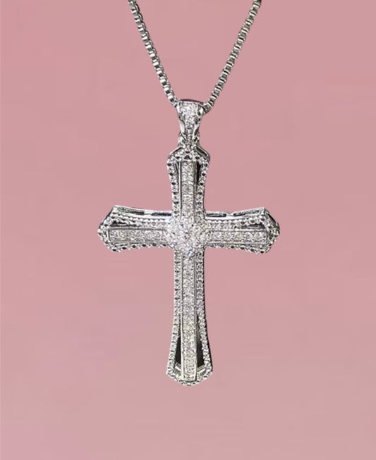 Cubic Zirconia Cross Necklace