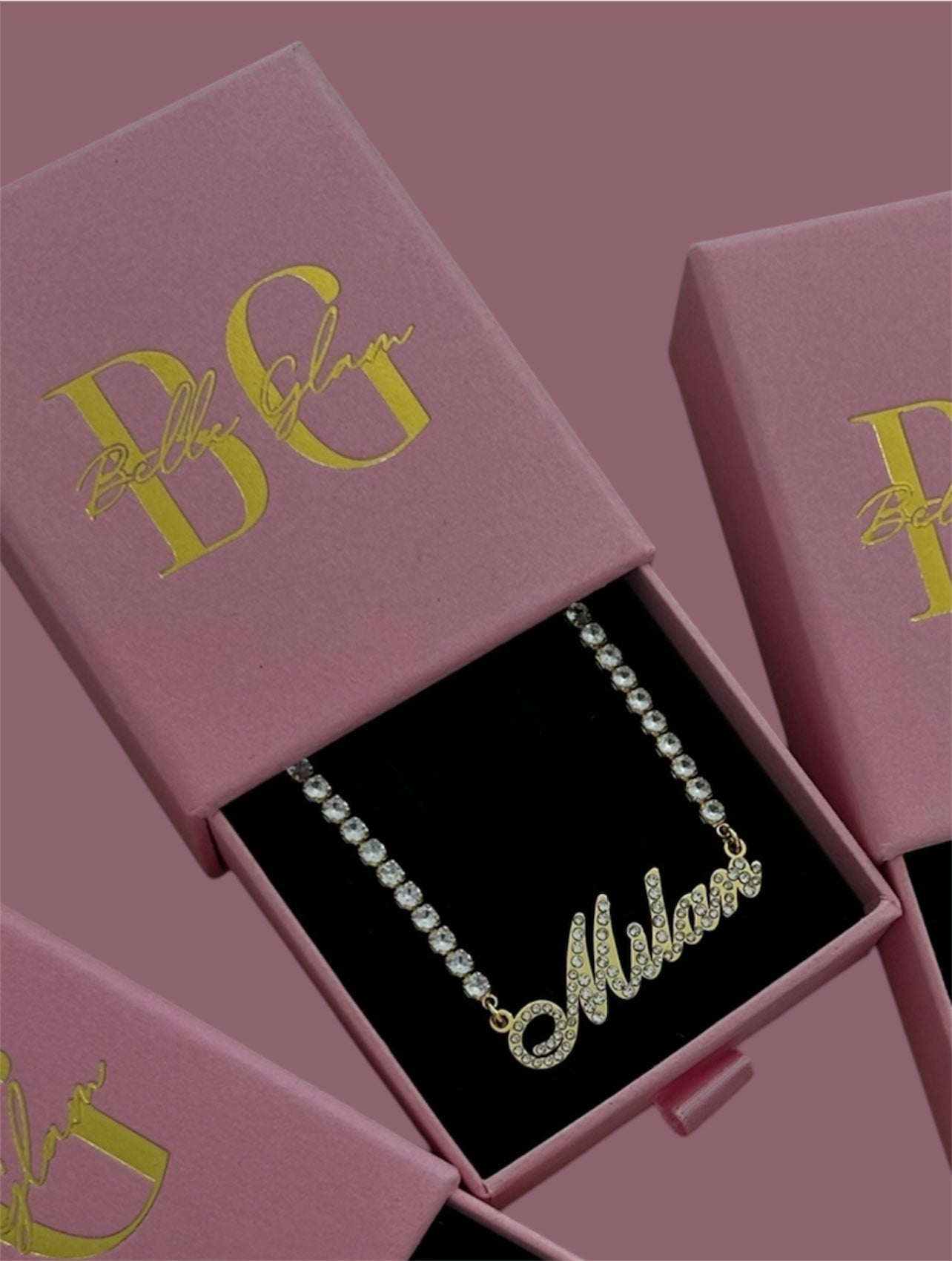 Milan Style 3mm Tennis Name Necklace