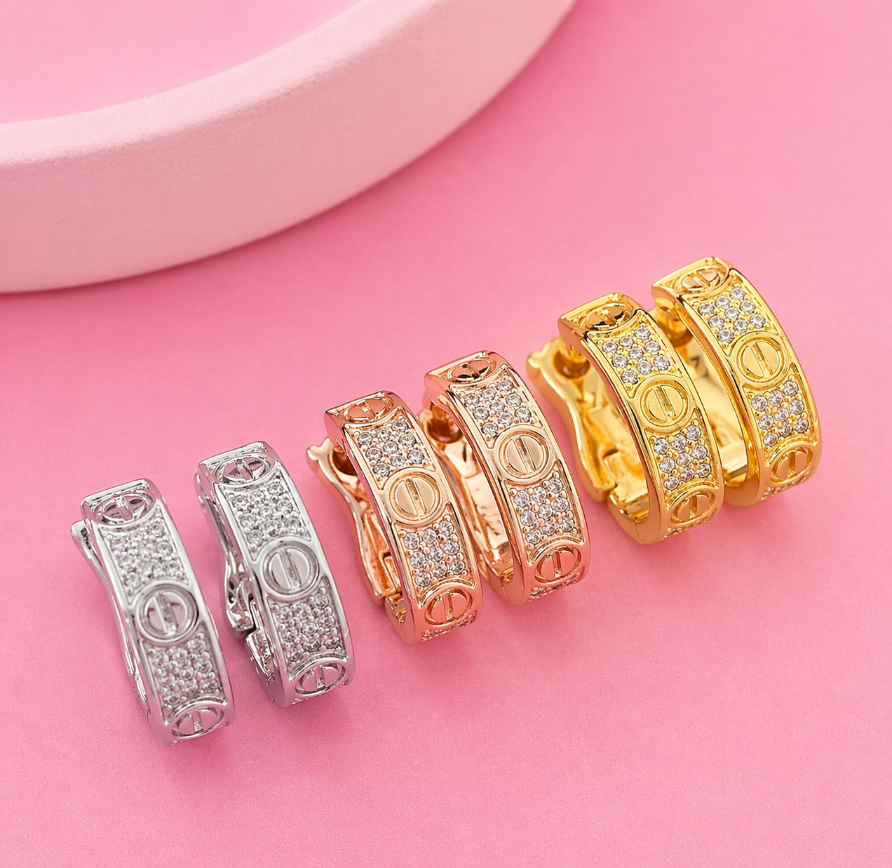 Love-Inspired Cubic Zirconia Hoops