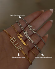 Load image into Gallery viewer, Adjustable Toggle Chain Name Bracelet

