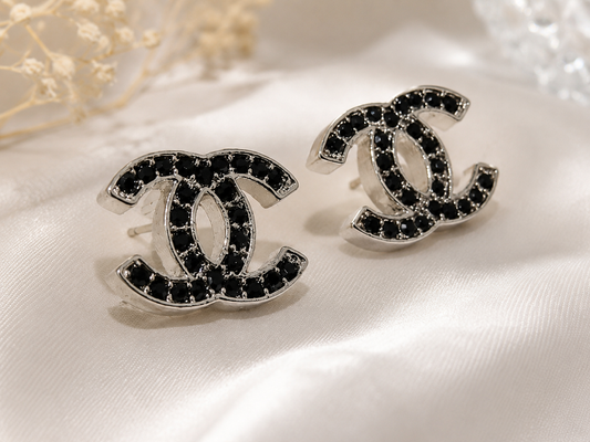 Black CC Earrings