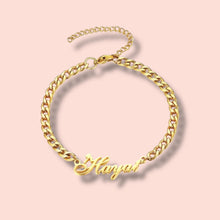 Load image into Gallery viewer, Personalised Cuban Chain Name Bracelet
