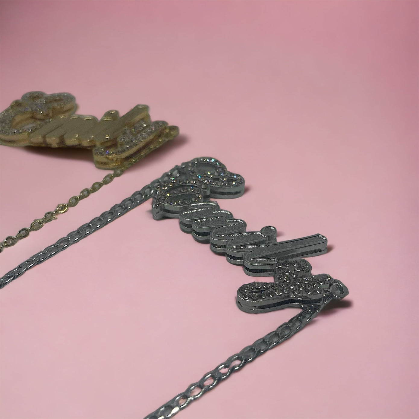 Cubic Zirconia Detailed Name Necklace