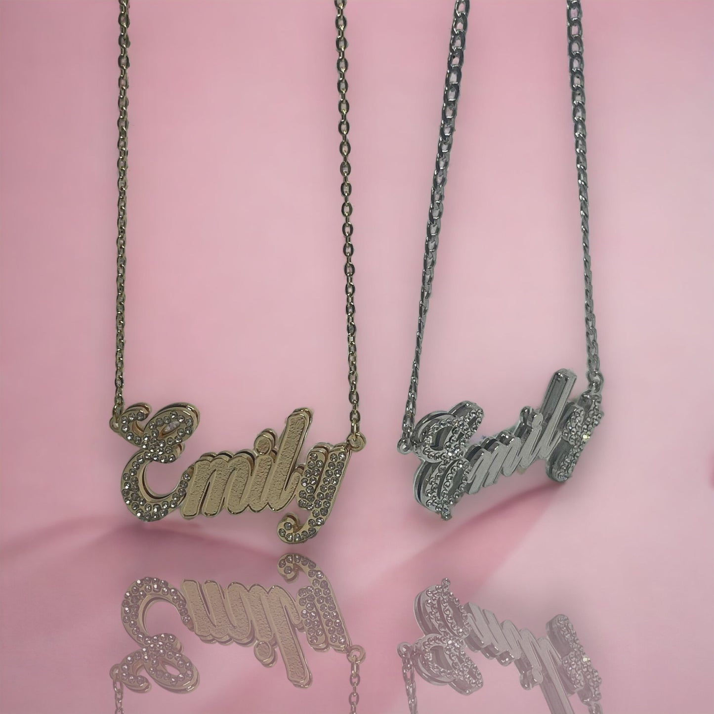 Cubic Zirconia Detailed Name Necklace
