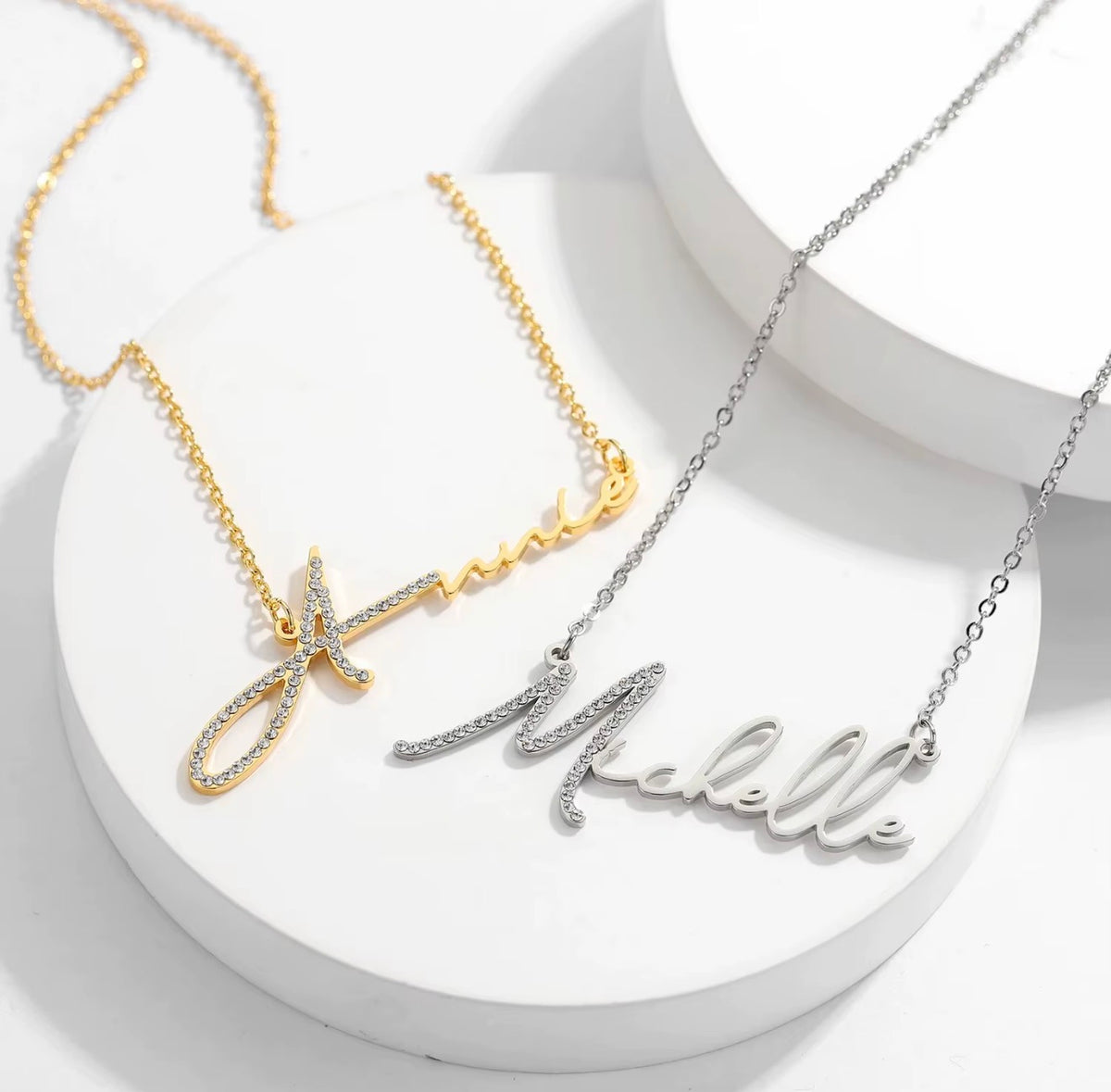 Luxe Cubic Zirconia Script Necklace