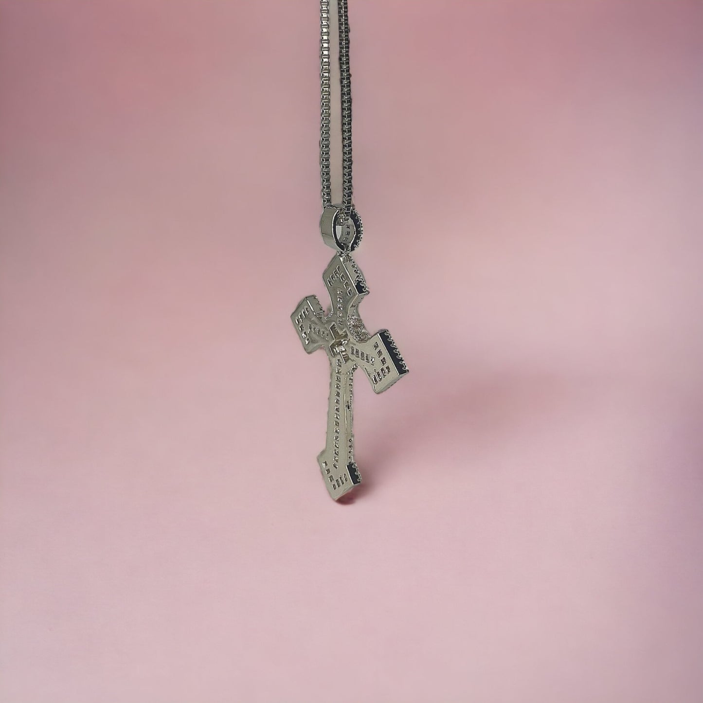 Cubic Zircon Jumbo Cross Necklace