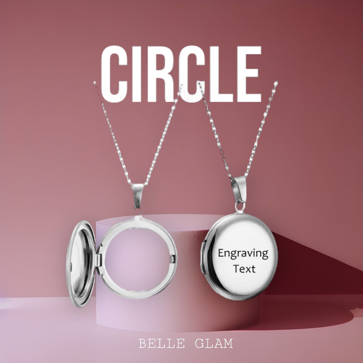 Stainless Steel Personalized Photo Locket Necklace