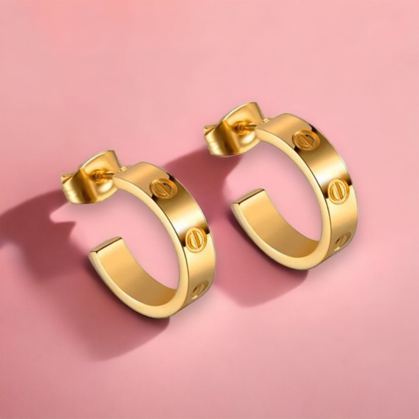 Stainless Steel Love Hoops Earrings