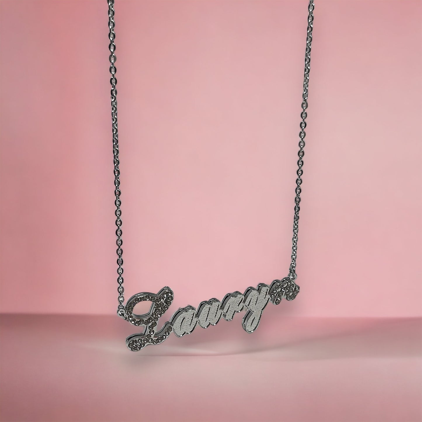 Cubic Zirconia Detailed Name Necklace