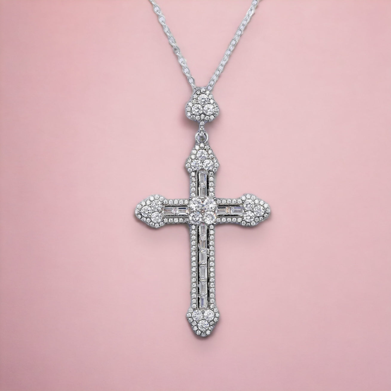 Zirconia Cross Necklace