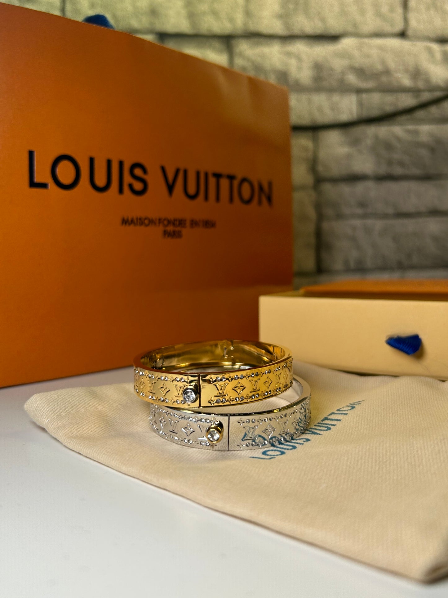 Cubic Zirconia LV Bangle
