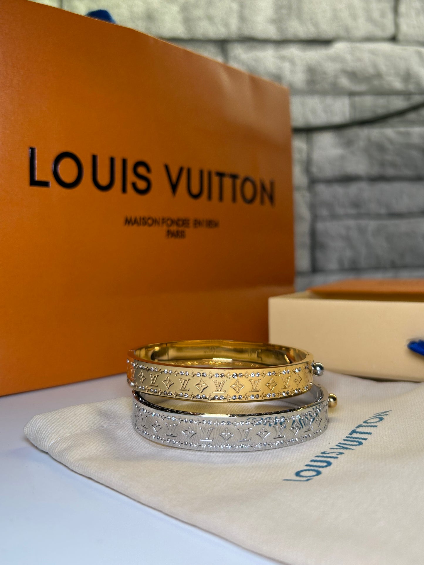 Cubic Zirconia LV Bangle