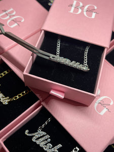 Cubic Zirconia Plated Name Necklace