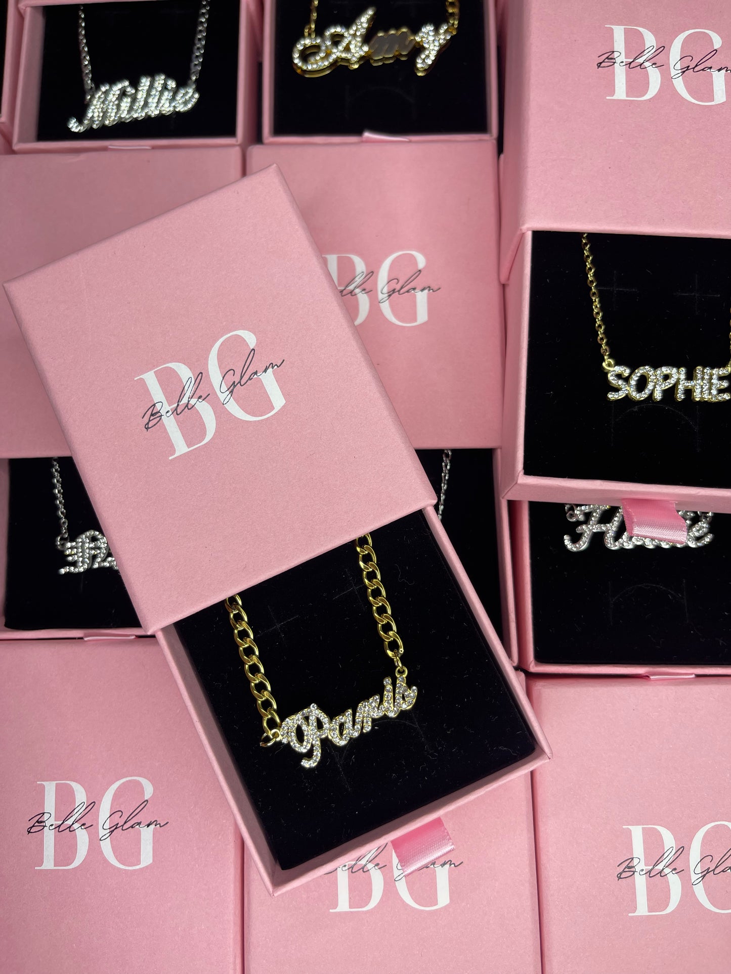 Cubic Zirconia Plated Name Necklace